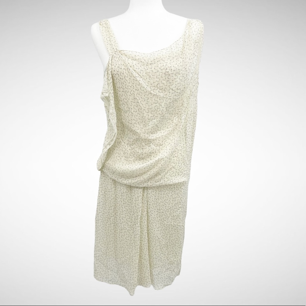 Vanessa Bruno Silk Floral Asymmetrical Drape Dress 36 2 4